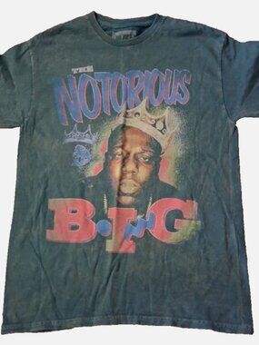 "The Notorious B.I.G." "King of New York" Size M Manufacture Faded Green T-Shirt